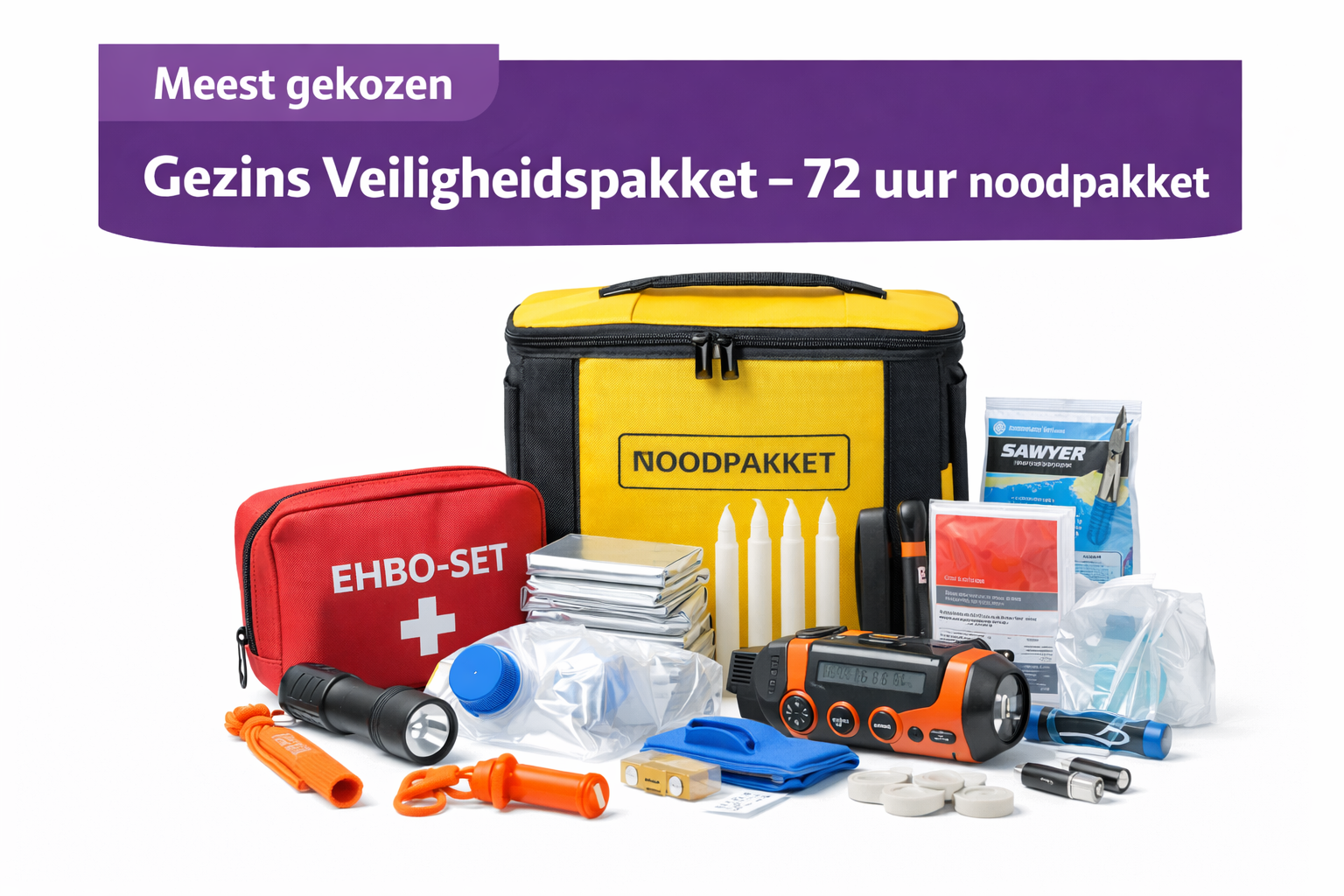 Gezins Veiligheidspakket – 72 uur noodpakket